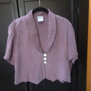 Rabbit Violet Collar 3 Button Crop Blazer 12